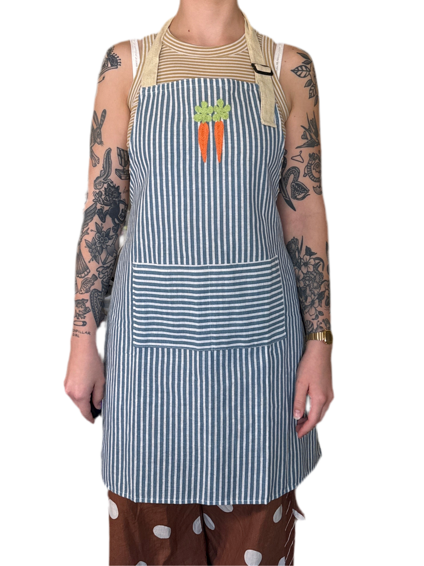 Carrot Striped Apron